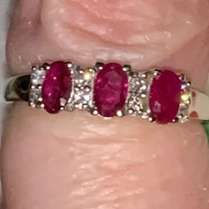 10K solid gold Ruby and Diamond Ring